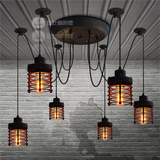 设计师的灯loft复古餐厅灯美式乡村创意爱迪生铁艺工业圈六头吊灯