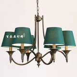 美式led吊灯 创意简约乡村田园仿复古铜灯具 客厅餐厅卧室装饰灯