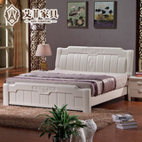 艾菲简约现代中式实木床1.8 1.5米橡木储物高箱床婚床双人床61B