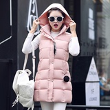 2016中长款女装韩版棉马甲秋冬季新品修身显瘦羽绒棉马夹坎肩外套