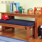 美式儿童玩具桌 全实木玩具台 幼儿园积木游戏桌子学习桌带长条凳
