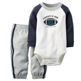 美国卡特Carters 6-24M 婴儿男童 秋装纯棉哈衣长裤2件套装