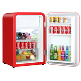 哈士奇 BC-130RDC单门冰箱冷藏冷冻一体小型冰箱复古创意酒店冰箱