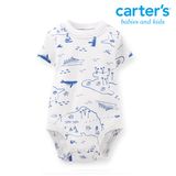 现货美国代购Carters 新生婴儿夏天纯棉衣短袖连身体哈衣爬服