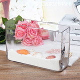 包邮 超白透明金鱼缸水族箱玻璃长方形水培植物容器花瓶桌面摆放