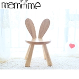 儿童凳子实木靠背板凳圆凳换鞋凳小兔子耳朵个性椅子创意时尚椅子