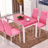 z折叠餐桌实木小户型松木折叠饭桌椅组合一桌四凳可伸缩白