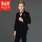 ELPA儿童男童礼服套装男中大童花童演出服小西装外套秋冬加厚丝绒
