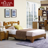 百冠 中式儿童床实木床  简约现代实木单人床1.2米儿童房家具