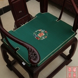 中式刺绣坐垫新古典红木沙发垫官帽椅圈椅加厚椰棕海绵靠垫定做