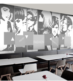 个性时尚人物拼图3D壁纸美发店发廊卧室背景墙纸酒吧欧美大型壁画