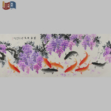 黄庭名家真迹手绘中国书字画作品小六尺紫气东来客餐厅装饰画4332