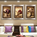 现代客厅装饰画 多彩植物花卉沙发背景装饰画 简约玄关三联装饰画