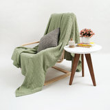 樂荷公園 美式纯色纯棉沙发毯毛巾毯空调毯 办公室盖毯毯子午睡毯
