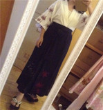 【萌鹿】日系软妹彼岸花&amp;黑色蔷薇和风浴衣+半裙套装连衣裙