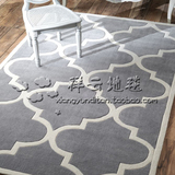 时尚欧式格子现代简约加厚客厅地垫卧室床边茶几手工几何图案地毯