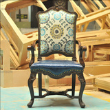 直销美式实木雕花书椅老板 法式咖啡影楼造型椅新古典餐椅梳妆椅