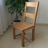 全实木橡木餐椅 欧式简约椅子 超牢固 原木休闲椅  特价包邮