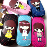 韩国创意可爱女孩笔袋帆布收纳袋多功能大容量简约古装小希文具盒