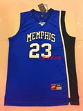 NCAA 孟菲斯大学 #23号 罗斯 蓝色 刺绣 球迷 新面料篮球服背心