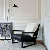 北欧单人沙发椅简约阳台休闲椅创意现代单椅客厅实木卧室椅子