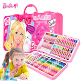 正品芭比女孩玩具118入美劳派绘画套装儿童文具学习用品彩笔礼盒