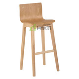 北欧风格设计师实木吧椅小户型高脚椅家用吧凳高脚凳酒店吧台椅子