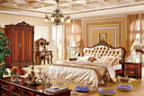 欧式实木家具双人床衣柜梳妆台床头柜卧室成套组合五件套装801