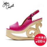 美国JEFFREY CAMPBELL粉色皮带扣祥云异型跟夏女鞋2015新款凉鞋