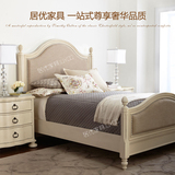 法式1.5米1.8米双人床纯实木 美式乡村床简欧风格 高档样板房家具