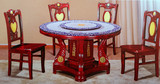 豪艺馨家具 厂家直销 大理石餐桌椅圆桌带转盘  欧式餐桌椅组合