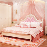 人床1.5米儿童床女孩卧室成套家具韩式公主床欧式床田园床实木双