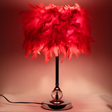 包邮欧式温馨浪漫婚庆卧室床头灯 创意时尚个性奢华羽毛水晶台灯