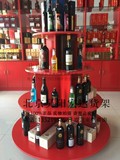 木质圆形红酒中岛柜展示柜玩具店货架精品鞋架展示台书架食品货架