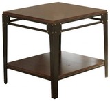 铁艺仿古双层实木小方桌做旧长方形小茶方几沙发边几儿童小餐桌