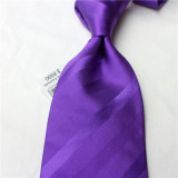包邮礼盒特价英伦大牌正品紫色新郎结婚男士商务正装真丝条纹领带