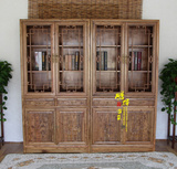 明清仿古家具 中式古典全实木榆木 东阳木雕榫卯结构 2门2斗书柜