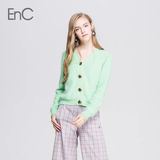 ENC专柜正品代购纯色V领简约兔毛短针织开衫EHCK54934C 1780