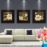 沙发背景墙画立体浮雕画三联无框客厅装饰画挂画壁画现代简约花卉