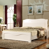 简约现代中式实木床1.2米1.5米橡木床1.8米木质床双人床 特价包邮