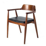 北欧实木椅北美黑胡桃木家具超舒适/广岛椅/实木餐椅/扶手阅读椅