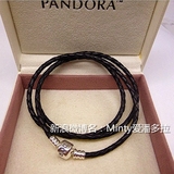 现货 Minty潘多拉Pandora澳洲专柜正品代购 三圈皮绳手链590705