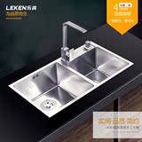 m 4MM面板厚度手工水槽 304不锈钢水槽双槽厨房洗菜盆洗碗池套3