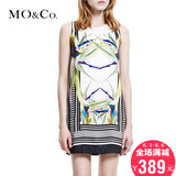 MOCo专柜代购夏季直筒套图一粒扣印花无袖背心裙连衣裙M142SKT144