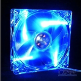 DIY 透明机箱 透明蓝光LED 8cm 透明机箱专用风扇