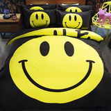 笑脸学校宿舍单人床三件套简单生活床上用品2米x2.3米被套四件套
