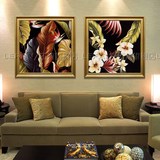 乐梵 植物花卉油画 东南亚泰式风格壁画书房房间挂画 客厅装饰画