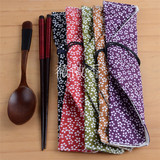混搭创意日式韩式和风绑线筷子勺子套装促销礼品便携木质餐具套装