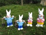 花园庭院动物装饰卡通兔子树脂工艺品摆件地产园林雕塑幼儿园摆设