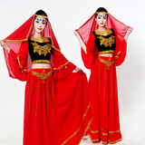 新款新疆维吾尔族舞蹈表演服装女款少数民族印度肚皮舞台演出服装
